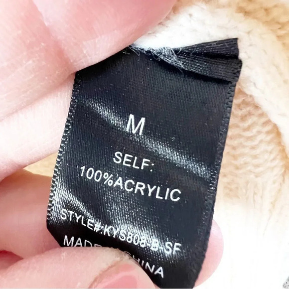 Sophie‎ Rue StitchFix Vincenzo Sweater Cutout Detail Women Size Medium New Cream - Picture 6 of 8